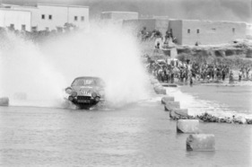 Alpine A110 Berlinette (1973) with Bernard Darniche at the wheel at the Rallye du Maroc