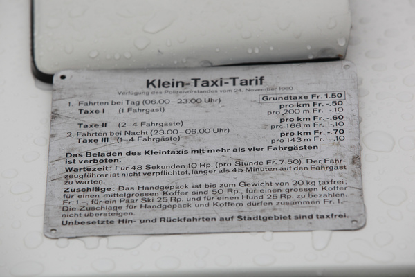 Als Taxifahren noch günstiger war (aus den Sechzigerjahren) - OSMT Zug im September 2017
