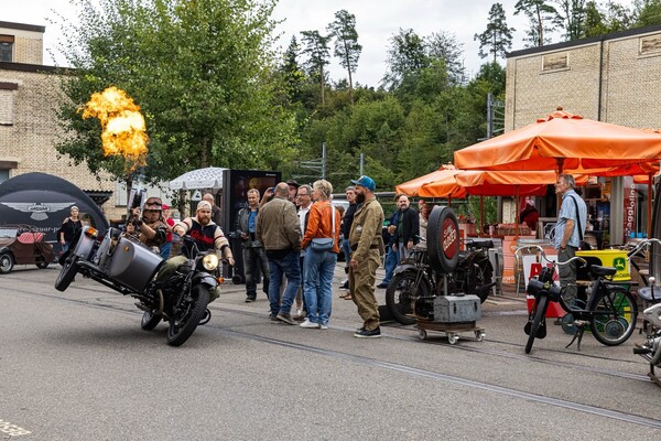 Old and new motorcycles and sidecars at the Töffträff