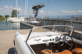 Alvis TC 21/100 Graber Super Cabriolet (1955) – Umsteigen: Ohne Schiffsschrauben und wasserdichten Rumpf ist an der Kaimauer Endstation