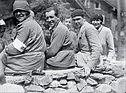 At the Klausen Pass race in 1927 from left to right - Ernes Merck, Adolf Rosenberger, Rudolf Caracciola and "Charly" Caracciola