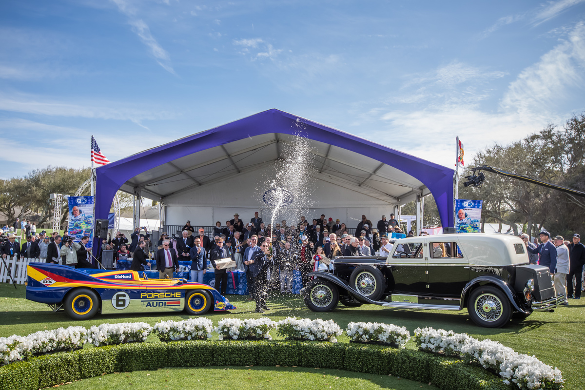 Amelia Island Concours d'Elegance 2020 - Die beiden Gewinner: Porsche 917/30 Can-Am Spyder (1973) im Concours de Sport und Duesenberg J-218 Town Limousine (1929) im Concours d'Elegance.