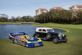 Amelia Island Concours d'Elegance 2020 - Die beiden Gewinner vor schöner Kulisse: Porsche 917/30 Can-Am Spyder (1973) im Concours de Sport und Duesenberg J-218 Town Limousine (1929) im Concours d'Elegance.