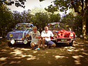 Andreas und Beat Lehmann mit ihren Dauphine auf dem Campingplatz