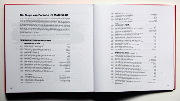 Anhang mit Rennerfolgen - Buch "Porsche alle Modelle"