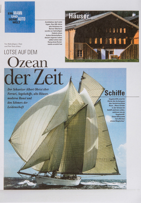 Artikl über Albert Obrist, als er Segelschiffe restaurierte