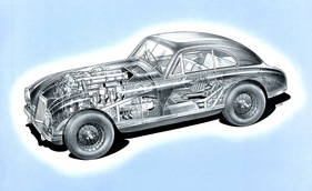 Aston Martin DB 2 (1949) - Durchsichtszeichnung enthüllt die Details