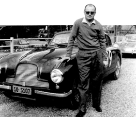 Aston Martin DB 2 (1952) -  kurz vor Beginn beim Grossen Bergpreis der Schweiz im Jahr 1956