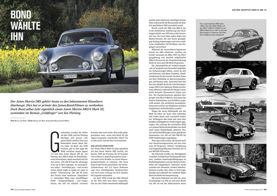 Bild: Aston Martin DB2/4 Mark III - Bond's Choice - Zwischengas Jahresmagazin 2024