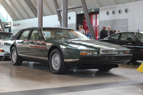Aston Martin Lagonda (1972) - at that time extraordinarily futuristic and expensive - now offered for Euro 34'500 - at the Retro Classics Stuttgart 2012