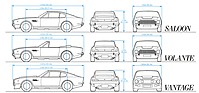 Aston Martin V8 (1985) - etwas breiter war der Vantage, sonst sind die Dimensionen der verschiedenen Modelle identisch