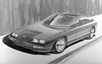 Aston Martin Vantage Zagato (1986) - Skizze des Zagato-Modelles