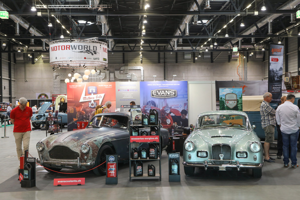 Aston Martin in restoration and Alvis in all its glory on the British Intercars stand - Swiss Classic World Lucerne 2023