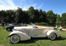 Auburn 851 Speedster "Marlene Dietrich" (1935) am Concours d'Elegance "Jewels in the Park" im Schloss Dyck - Class F "Nobless Design" (C23)