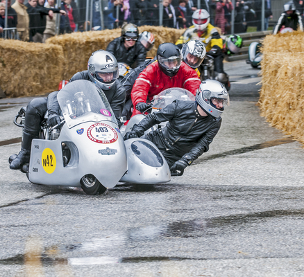 Auch Motorrad-Gespanne waren unterwegs
