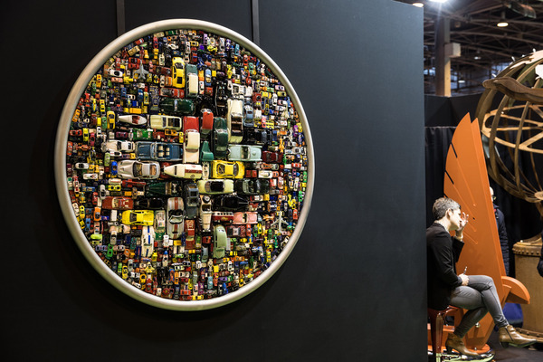 Auch das ist ein Kunstwerk - wer erkennt alle Modelle? - Rétromobile Paris 2016