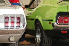 Auch die Heckleuchten wurden beim Ford Mustang immer wieder angepasst - OSMT Zug September 2015