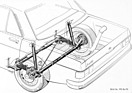 Audi 100 (1971) – die hintere Torsionskurbelachse mit Drehstabfederung