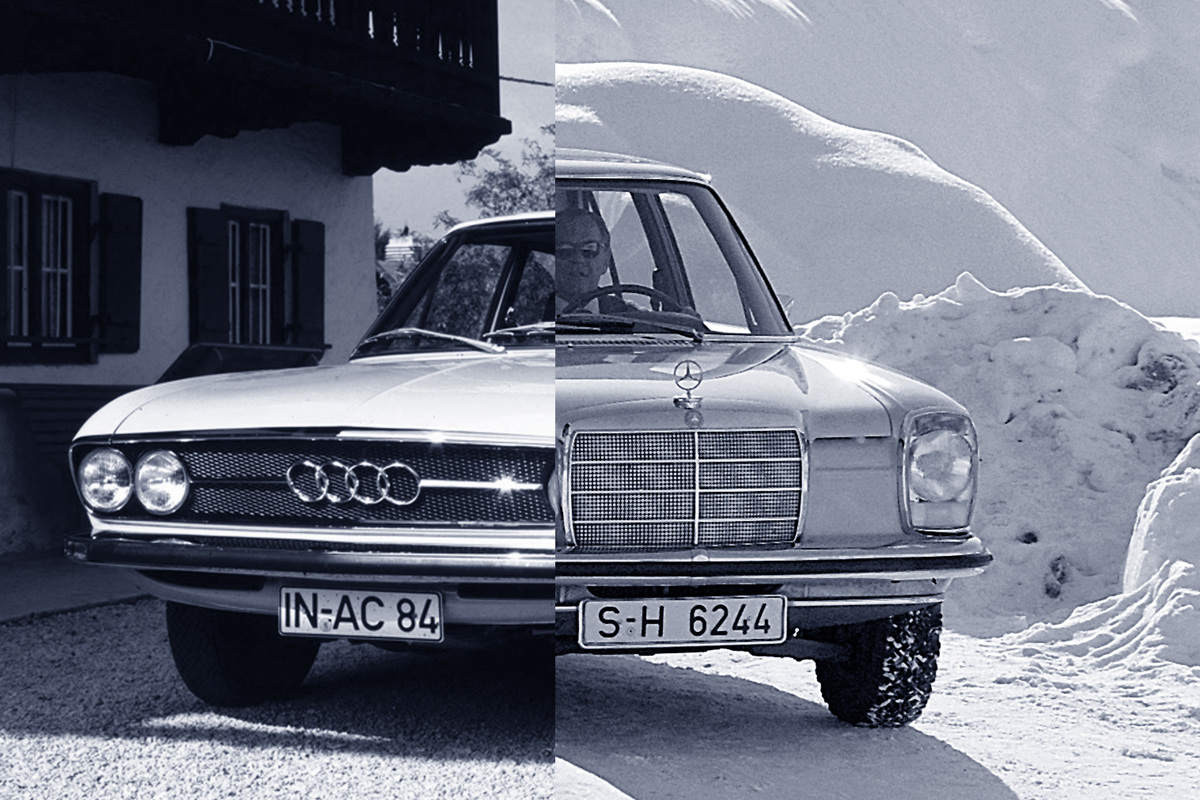 Audi 100 und Mercedes-Benz 200