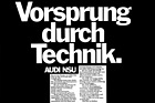 Bild: Audi (1971) - Werbung - Vorsprung durch Technik