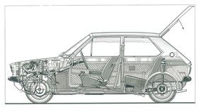 Audi 50 (1974) - Schnittbild