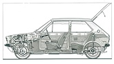 Bild: Audi 50 (1974) - Schnittbild