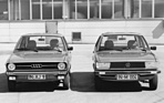 Bild: Audi 50 (1974) - neben dem noch in Entstehung begriffenen VW Polo?