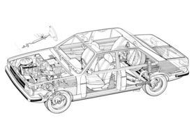 Audi 80 (1977) - nach dem Facelift, Durchsichtszeichnung