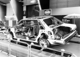 Audi 80 (1979) - Schnittmodell der Neukonstruktion - Genfer Automobilsalon 1979
