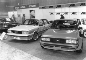 Audi 80 (1982) - am Genfer Automobilsalon von 1982 - Abt Power zeigt einen getunten Audi 80 und einen VW Golf