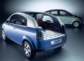 Audi A2 (2000) – Dreitürige Variante namens Light Blue mit Ladefläche und Rolldach