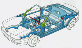 Audi Cabriolet (1991) – Die Chassis-Grundstruktur