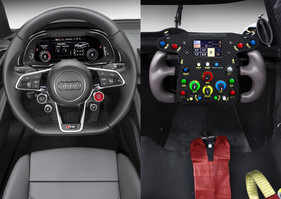 Audi R8 e-tron (2015) - Lenkrad im Vergleich zum Le-Mans-Auto