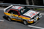 In einem derartigen Audi Quattro A2 Rallye-Fahrzeug wird Harald Demuth mutige Gäste den Berg hoch chauffieren