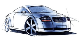 Audi TT Designskizze (1995) – Audi Design-Legenden Audi TT Designskizze (1995) – Audi Design-Legenden