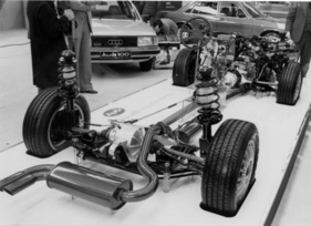 Audi quattro (1980) - Fahrgestell mit permanentem Allradantrieb - Genfer Autosalon 1980