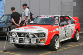 Audi quattro Gruppe 4 (1982) - Replica, von der Autowelt Bachmann originalgetreu nachgebaut und dem Einsatzfahrzeug der Elfenbein-Rallye von 1982 entsprechend - AMAG Classic Day 2022