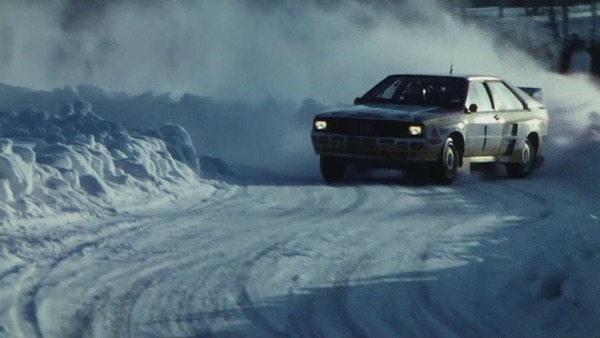 Auf 5000km Rallyestrecke passen zwei Kurven nicht perfekt - so Walter Röhrl - Standbild aus dem Film "Quattro Jahre" von Helmut Deimel