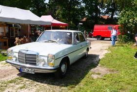 Aus Bockhorn nicht wegzudenken sind Mercedes Strich-Acht. Sie sind allerdings weniger geworden. – Bockhorner Oldtimermarkt 2025