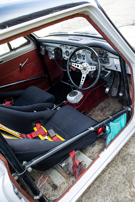 Austin A40 Farina (1958) - rallye-mässiges Cockpit