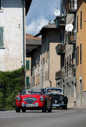 Austin-Healey 100 BN1 (1954) - ADAC Trentino Classic 2013 - Oldtimer-Wanderung um den Autozug-Pokal