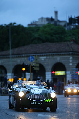Austin Healey 100S (1953) an der Mille Miglia 2013