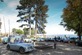 Austin-Healey 3000 - mit Brunnen und Kollegen - Swiss Classic British Car Meeting Morges 2017