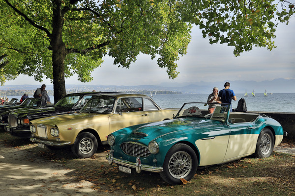 Image: Austin-Healey 3000 next to Sunbeam Venezia - 29th Swiss Classic British Car Meeting Morges 2021