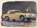 Austin-Healey Sprite Mk III (1964) – mit Hardtop – Illustration aus dem Verkaufsprospekt