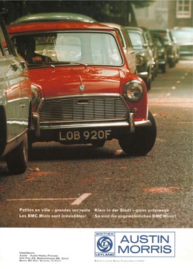 Austin Mini (1969) - zeitgenössische Werbung