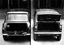 Austin Mini kontra Honda N 360 im Jahr 1968 - ein unverbauter Kofferraum im Honda (rechts)