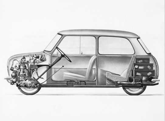 Austin Seven/Morris Mini-Minor Längsschnitt, 1959