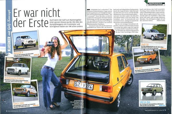 Auto Bild klassik 1/2015 - der VW Golf uns seine Vorbilder