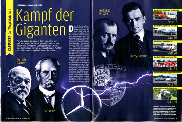 Auto Bild klassik 10/2014 - Kampf der Giganten - Mercedes gegen Porsche